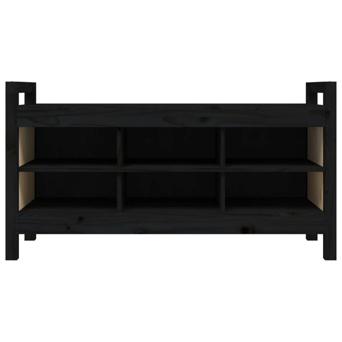 Hall bench black 110x40x60 cm solid pine wood