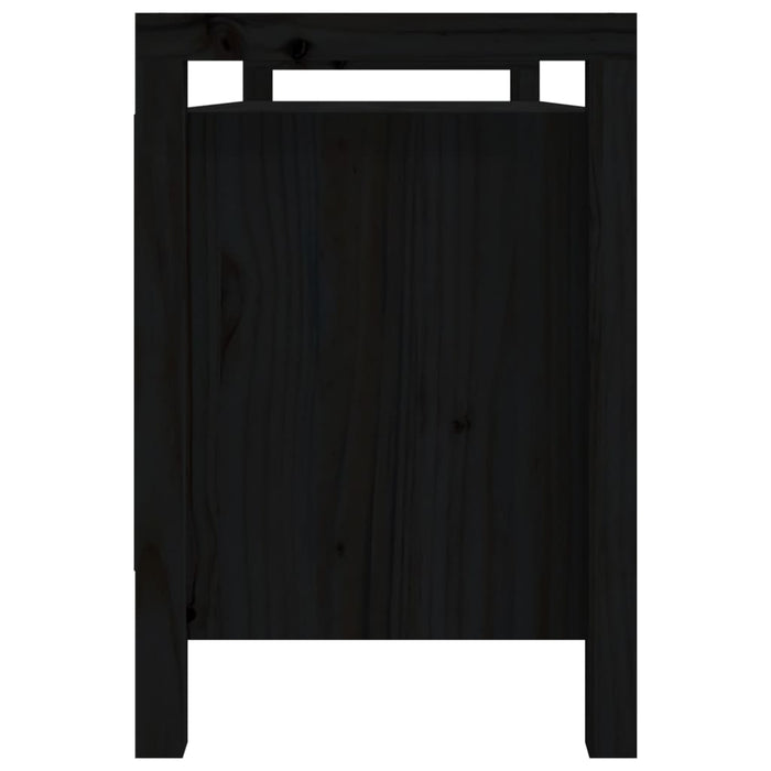 Hall bench black 110x40x60 cm solid pine wood