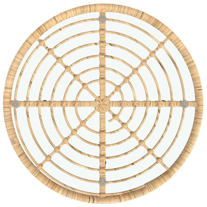 Esstisch Ø80 cm Hartglas und Stahl