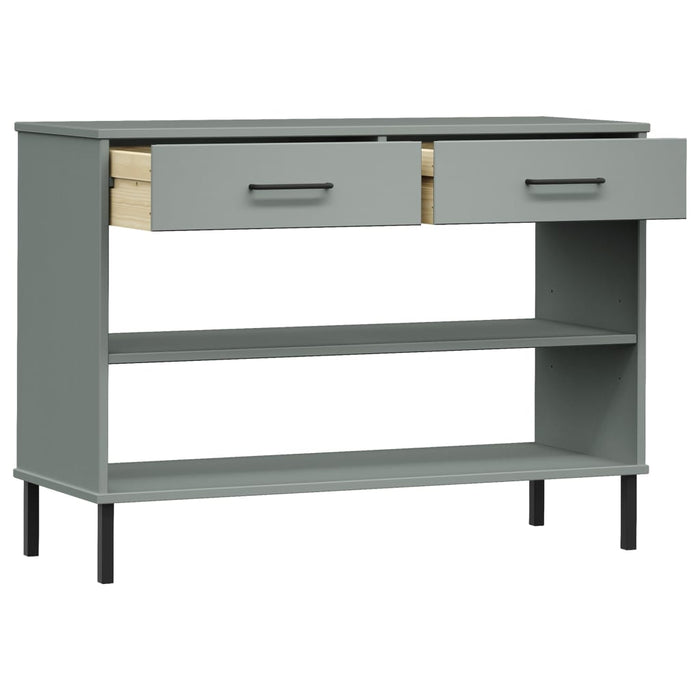 Konsolenschrank OSLO mit Metallbeinen Grau Massivholz Kiefer