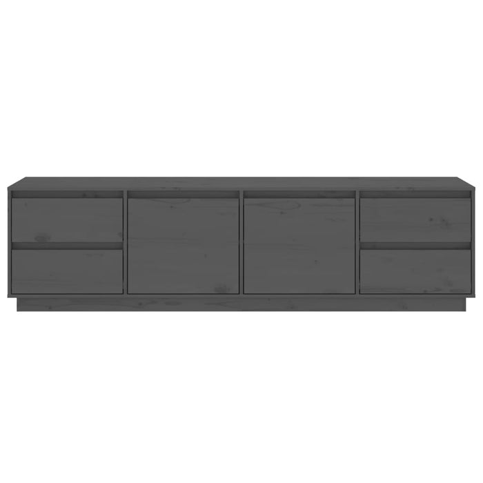 TV-Schrank Grau 176x37x47,5 cm Massivholz Kiefer