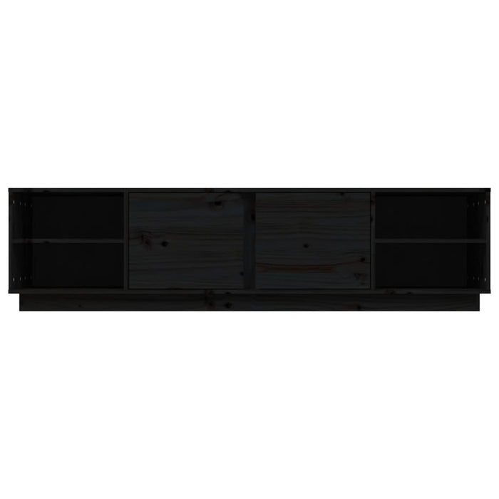 TV cabinet black 156x40x40 cm solid pine wood
