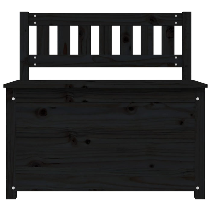 Sitzbank Schwarz 80x41x77 cm Massivholz Kiefer