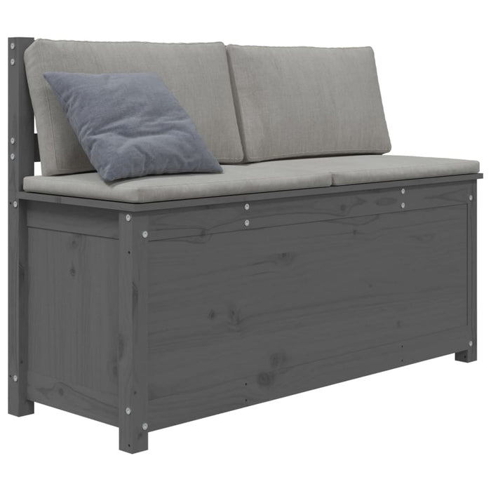Sitzbank Grau 110x41x76,5 cm Massivholz Kiefer