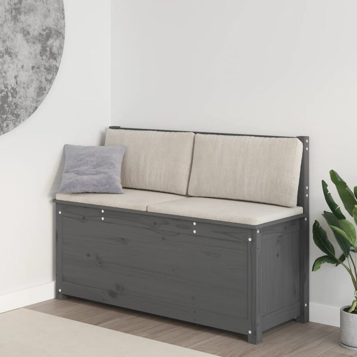 Sitzbank Grau 110x41x76,5 cm Massivholz Kiefer