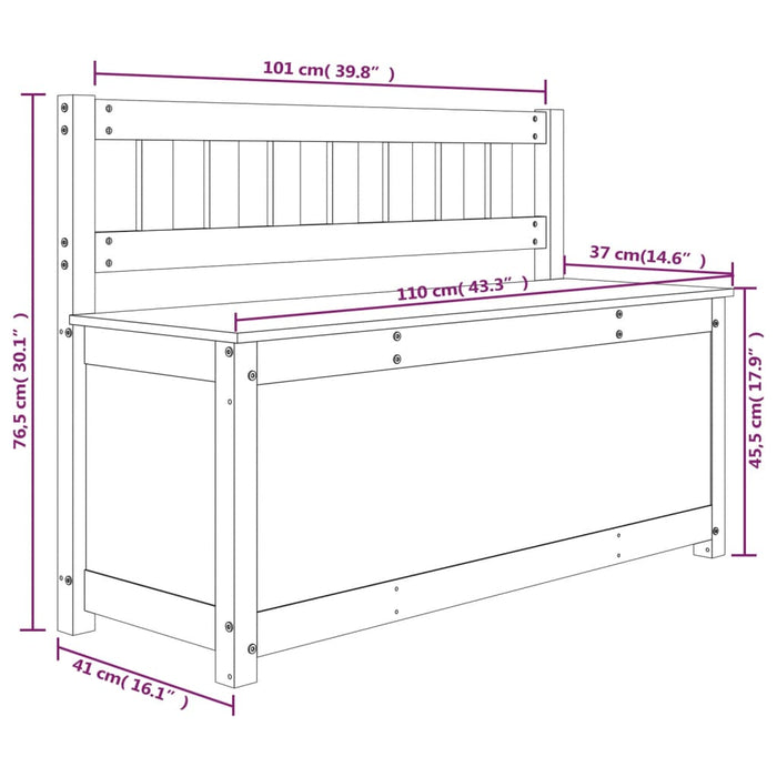 Sitzbank Honigbraun 110x41x76,5 cm Massivholz Kiefer