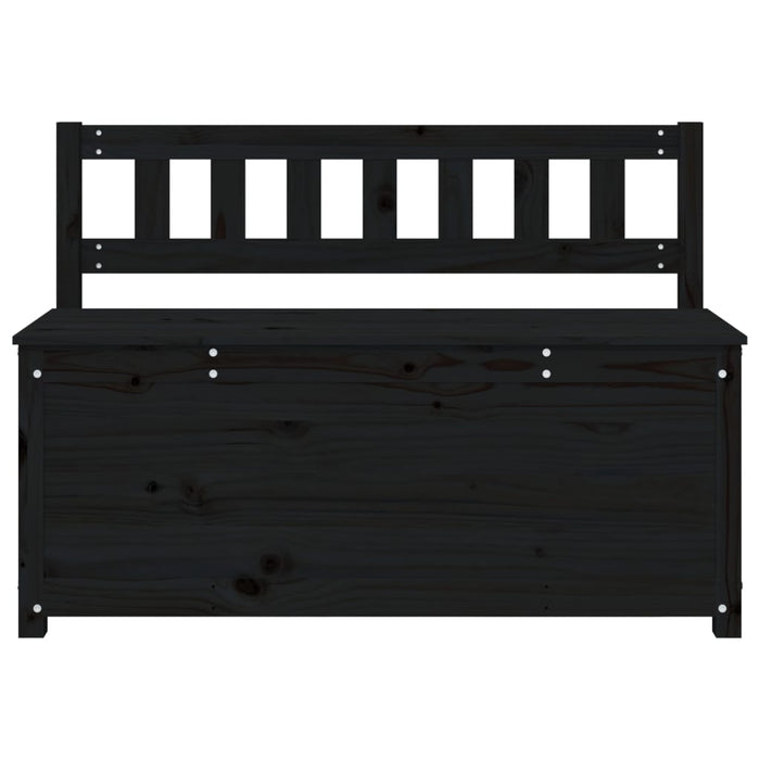 Sitzbank Schwarz 110x41x76,5 cm Massivholz Kiefer