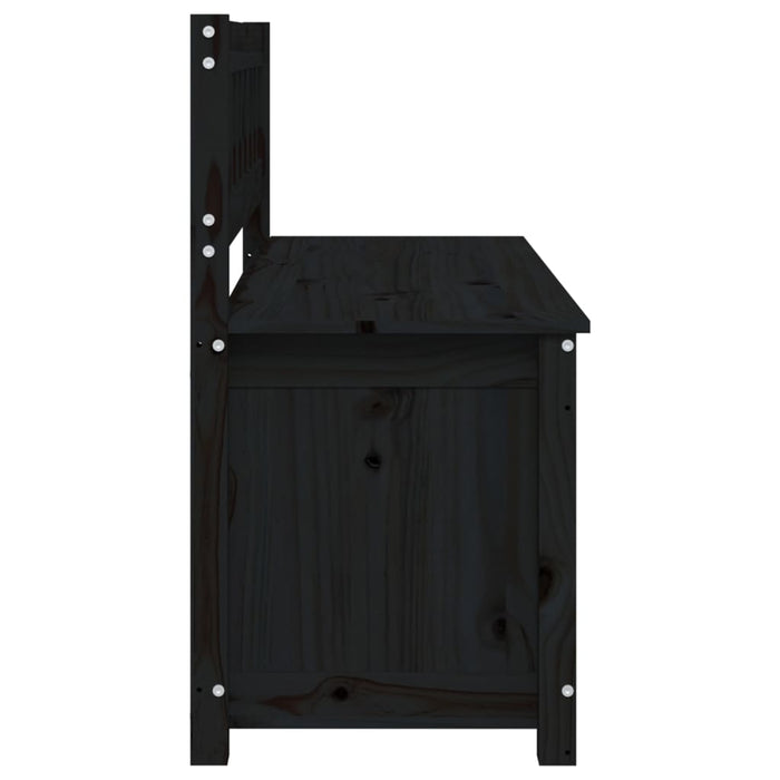 Sitzbank Schwarz 110x41x76,5 cm Massivholz Kiefer