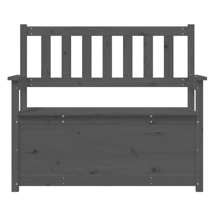 Sitzbank Grau 112,5x51,5x96,5 cm Massivholz Kiefer