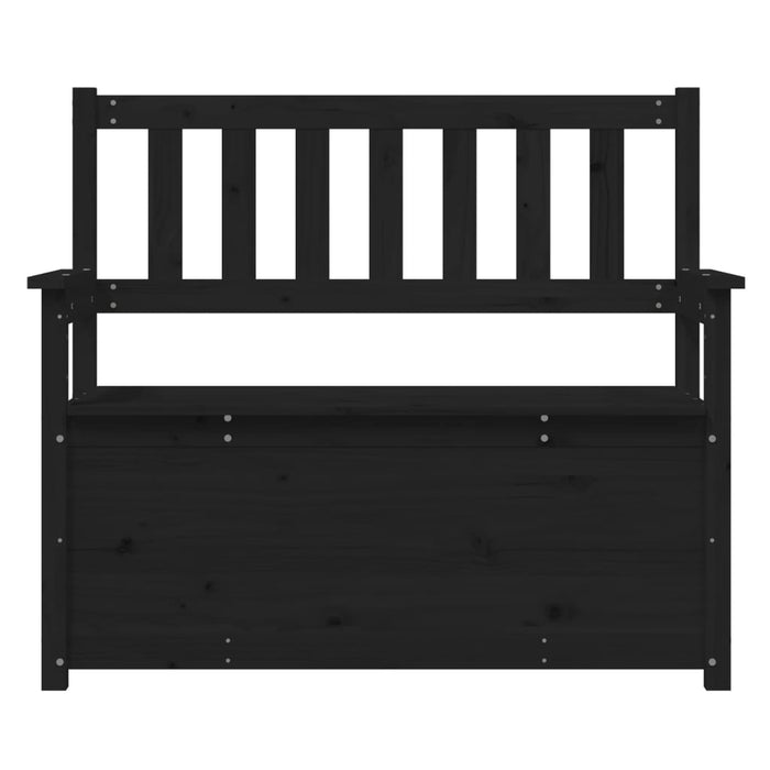 Sitzbank Schwarz 112,5x51,5x96,5 cm Massivholz Kiefer