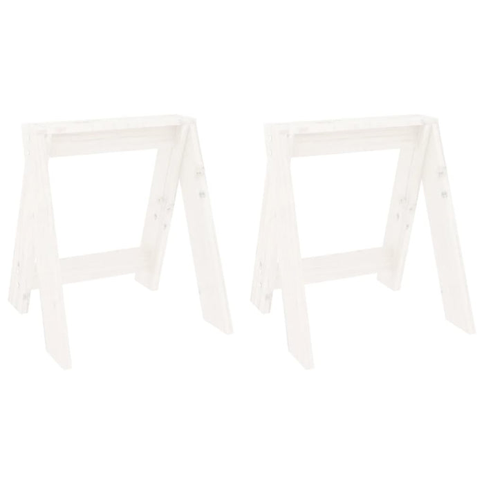 Hocker 2 Stk. Weiß 40x40x45 cm Massivholz Kiefer