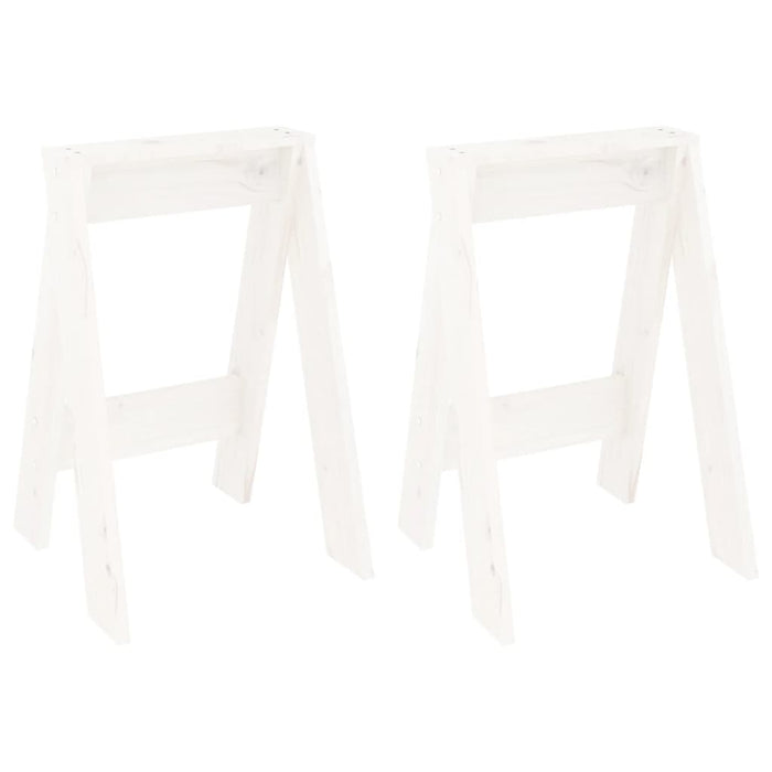 Hocker 2 Stk. Weiß 40x40x60 cm Massivholz Kiefer