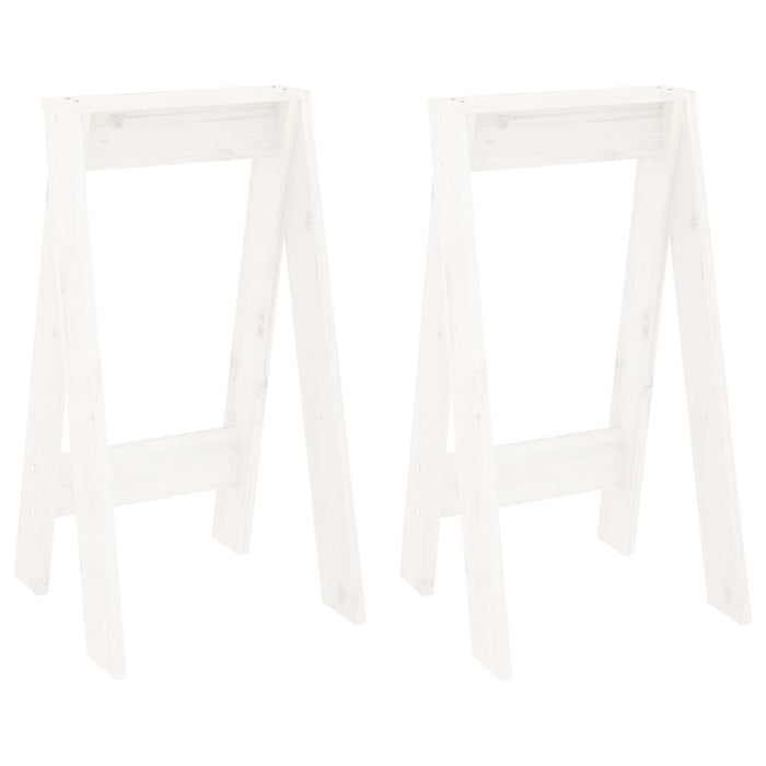 Hocker 2 Stk. Weiß 40x40x75 cm Massivholz Kiefer