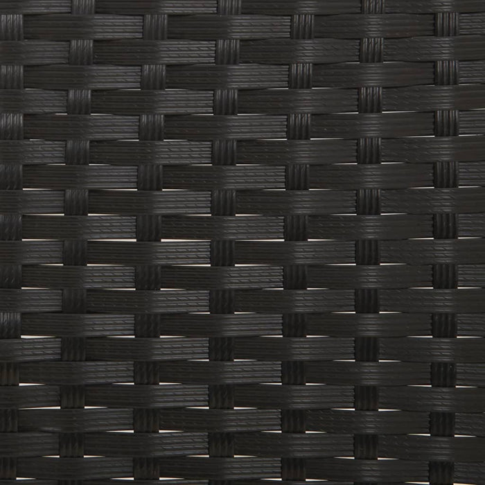 Gartenbank 2-Sitzer mit Kissen Schwarz Poly Rattan