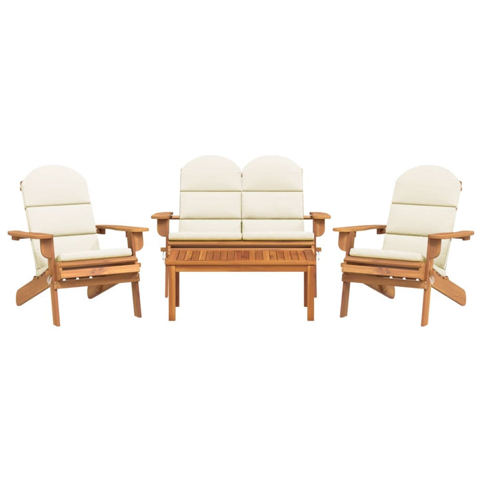 4-tlg. Garten-Lounge-Set Adirondack Massivholz Akazie