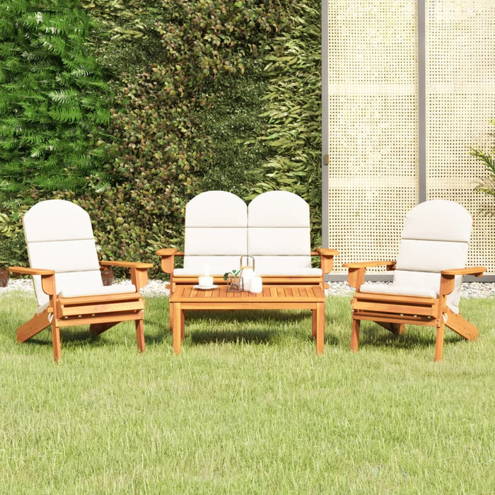 4-tlg. Garten-Lounge-Set Adirondack Massivholz Akazie