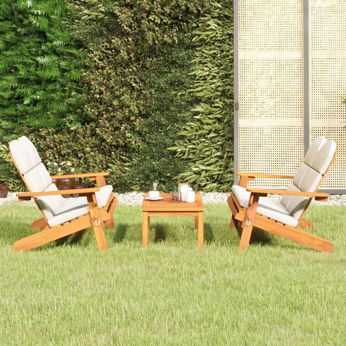 3-tlg. Garten-Lounge-Set Adirondack Massivholz Akazie