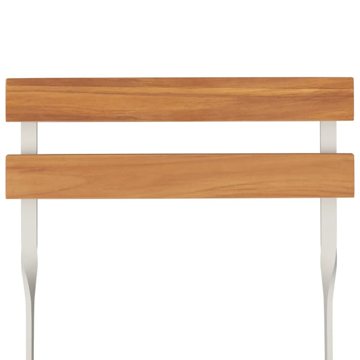 5-tlg. Bistro-Set Klappbar Massivholz Akazie und Stahl