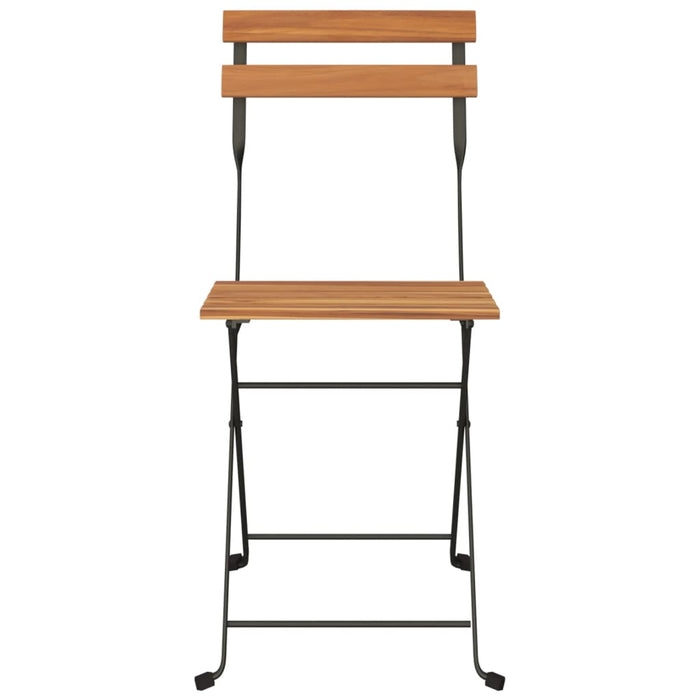 Bistrostühle 8 Stk. Klappbar Massivholz Teak und Stahl