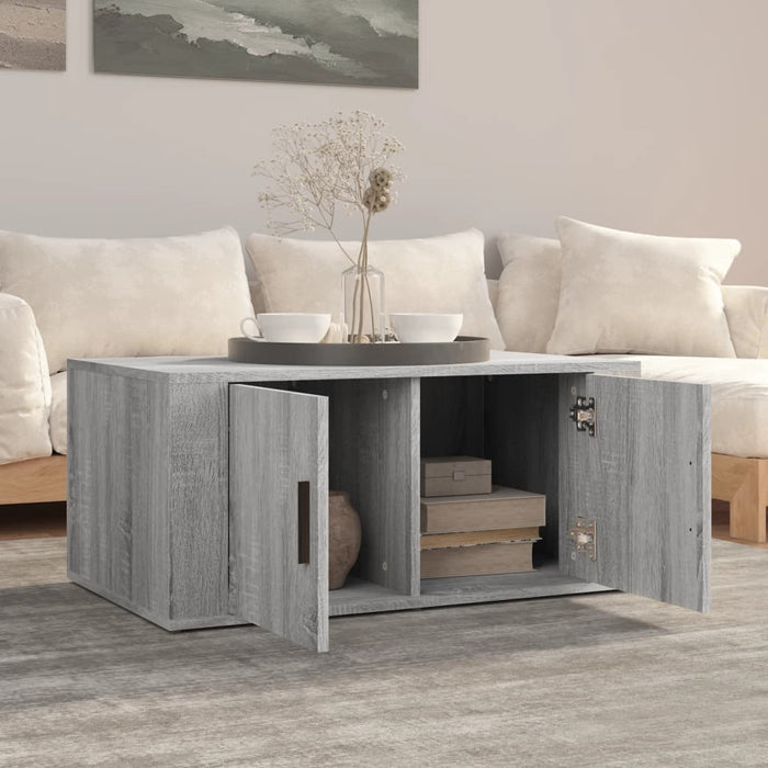 Coffee table gray Sonoma 80x50x36 cm made of wood
