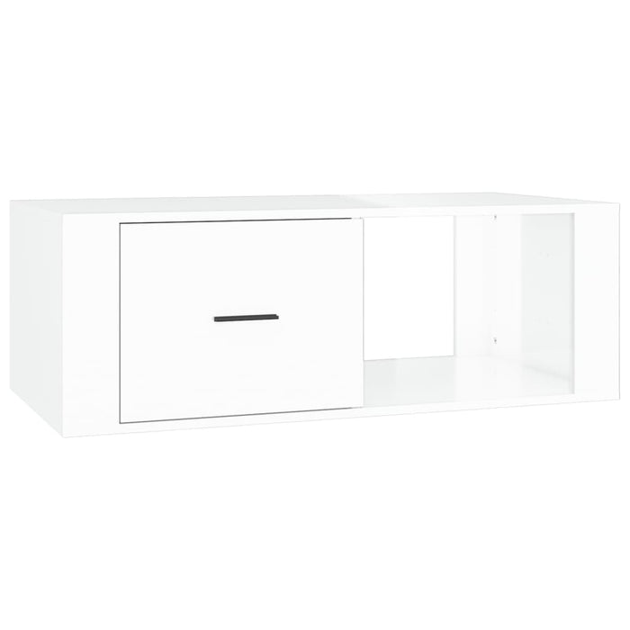 Coffee table high-gloss white 100x50.5x35 cm made of wood