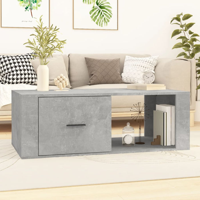 Coffee table concrete gray 100x50.5x35 cm made of wood
