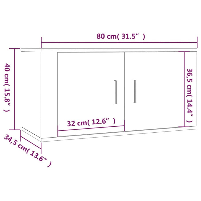 TV-Wandschrank Braun Eichen-Optik 80x34,5x40 cm