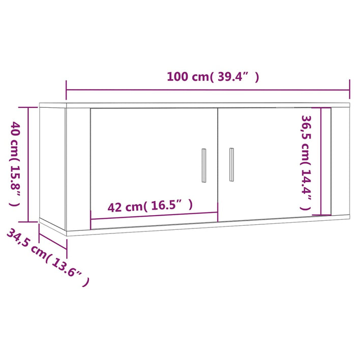 TV-Wandschrank Räuchereiche 100x34,5x40 cm