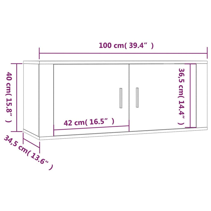 TV-Wandschrank Braun Eichen-Optik 100x34,5x40 cm