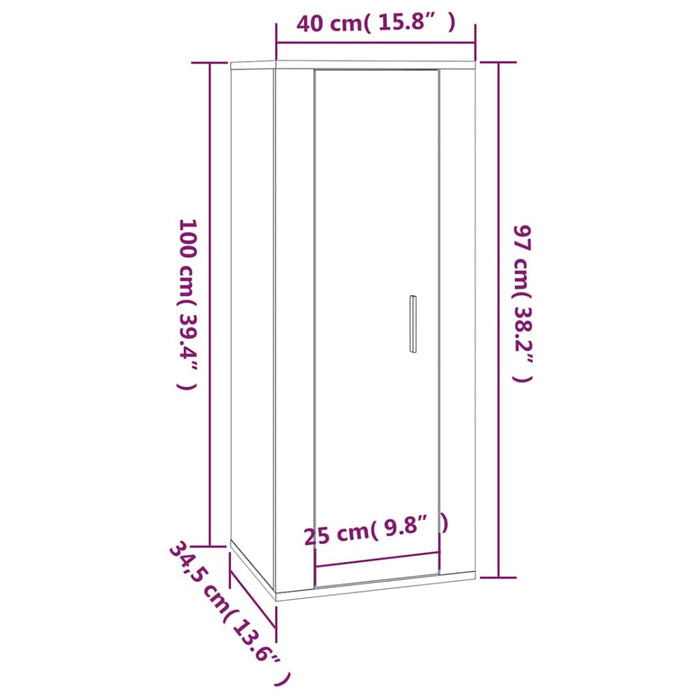 TV-Wandschrank Grau Sonoma 40x34,5x100 cm