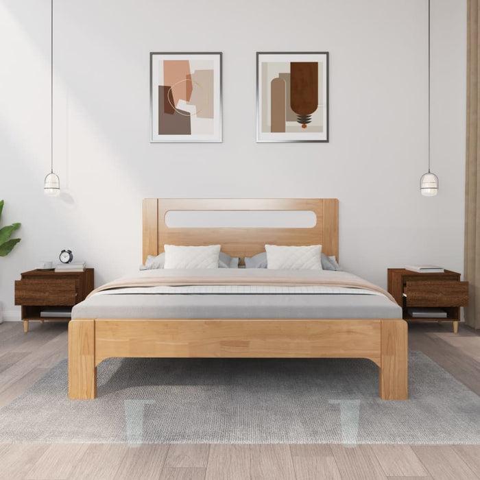 Nachttische 2 Stk. Braun Eichen-Optik 50x46x50 cm Holzwerkstoff