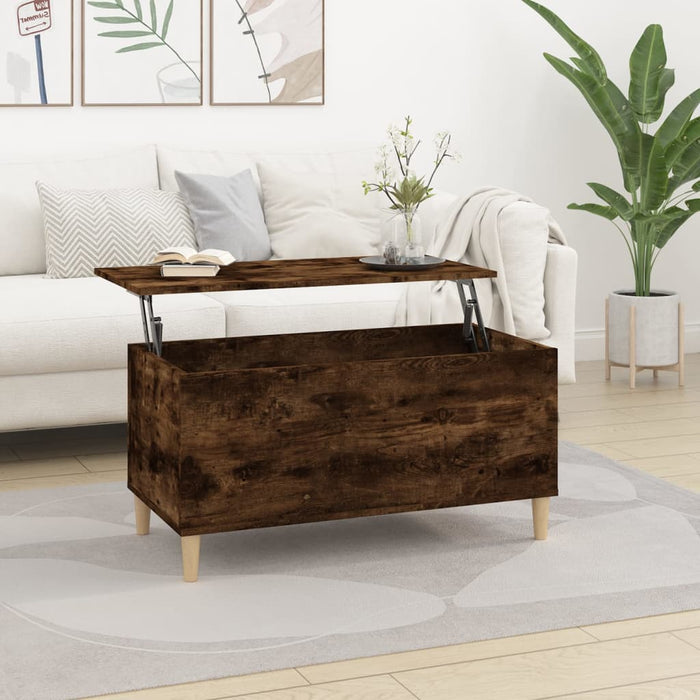 Coffee table smoked oak 90x44.5x45 cm made of wood material