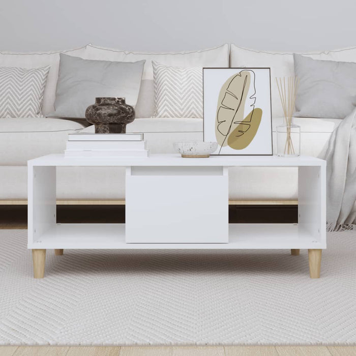 Couchtisch Weiß 90x50x36,5 cm Holzwerkstoff