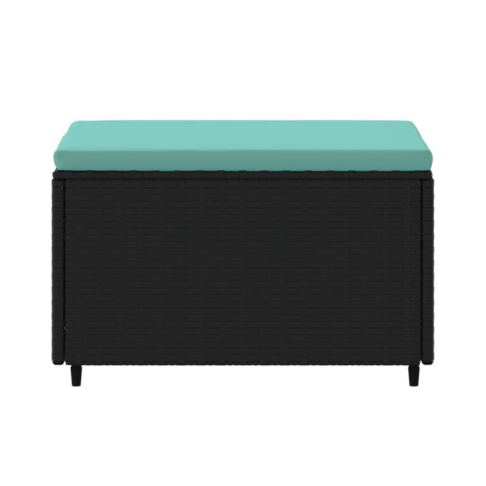 Gartenhocker mit Kissen 2 Stk. Schwarz Poly Rattan