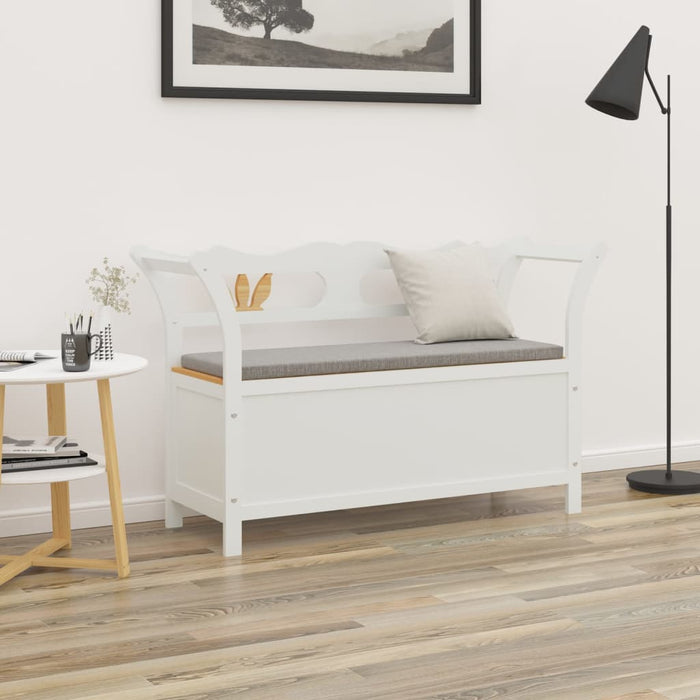 Bench white 107x45x75.5 cm solid fir wood