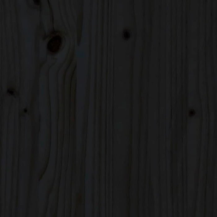 Pflanzkübel mit Ablage Schwarz 54x54x81 cm Massivholz Kiefer