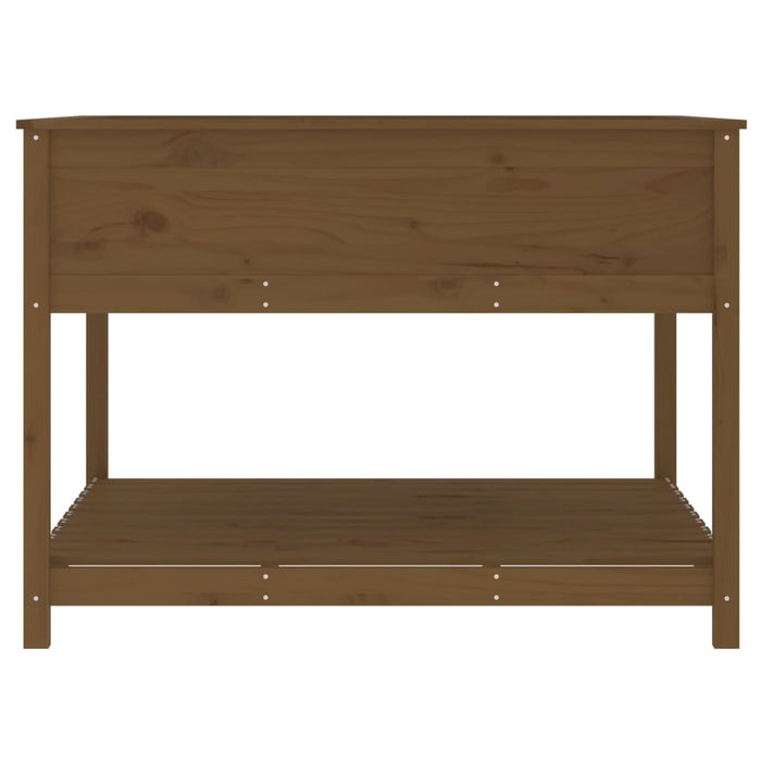 Pflanzkübel mit Ablage Honigbraun 111,5x111,5x81 cm Kiefernholz