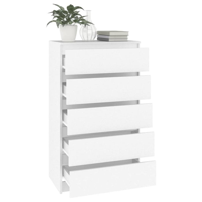 Drawer cabinet white 60x36x103 cm made of wood material