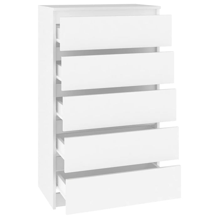 Drawer cabinet white 60x36x103 cm made of wood material