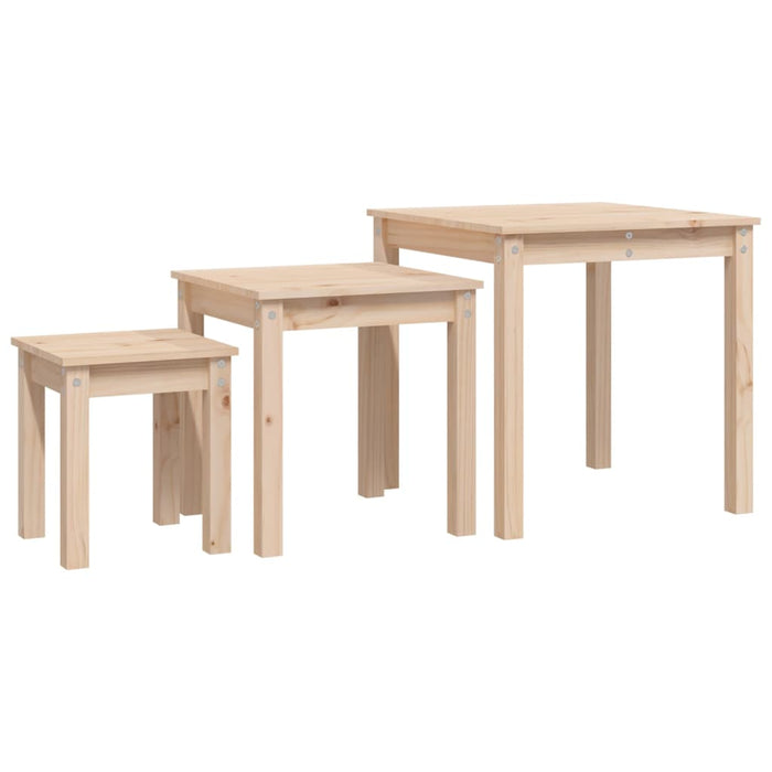Nesting tables 3 pcs. Solid pine wood