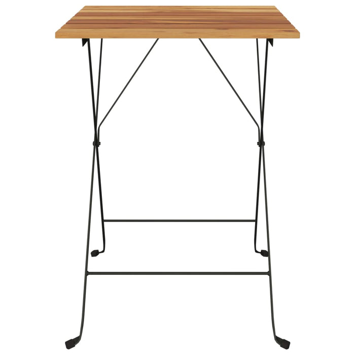 Bistrotisch Klappbar 55x54x71 cm Massivholz Teak und Stahl