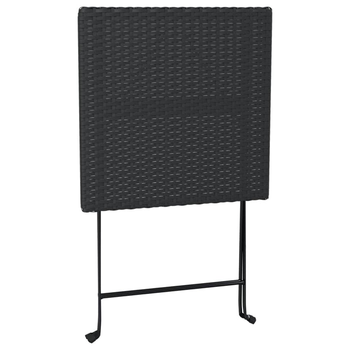 Bistrotisch Klappbar Schwarz 55x54x71 cm Poly Rattan