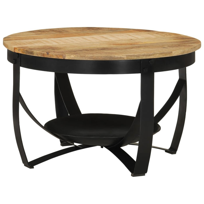 Couchtisch Ø 68 x 43 cm Massivholz Mango und Eisen