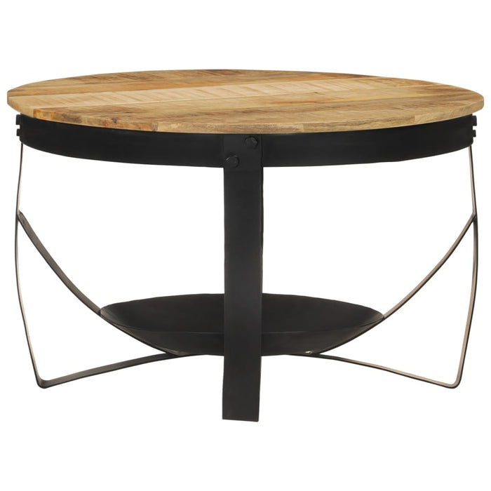 Couchtisch Ø 68 x 43 cm Massivholz Mango und Eisen
