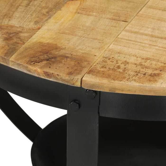 Couchtisch Ø 68 x 43 cm Massivholz Mango und Eisen