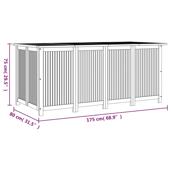 Gartenbox 175x80x75 cm Massivholz Akazie