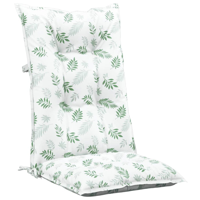 Gartenstuhlauflagen für Hochlehner 4Stk. Blattmuster 120x50x7cm