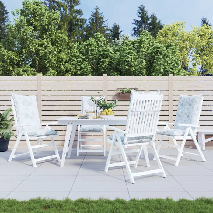 Gartenstuhlauflagen für Hochlehner 4Stk. Blattmuster 120x50x7cm