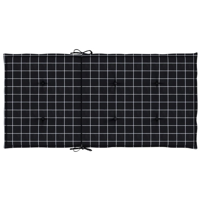 Niedriglehner-Auflagen 6 Stk. Schwarz Karomuster Stoff