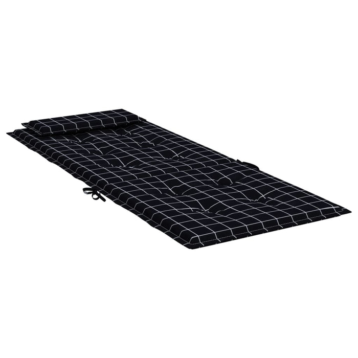 Hochlehner-Auflagen 6 Stk. Schwarz Karomuster Oxford-Gewebe